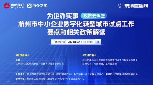 【政策雲課堂】杭州市中小企業數字化轉型城市試點工作要點和相關政策解讀