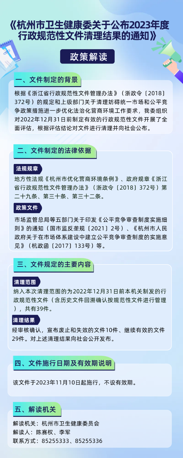 《杭州市衛生健康委關於公布2023年度行政規範性文件清理結果的通知》政策解讀圖解(1).png